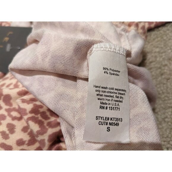 🐆 NWT LE LIS Leopard Print Rose Pink tie front Hoodie Glamcore Size S - Picture 6 of 6